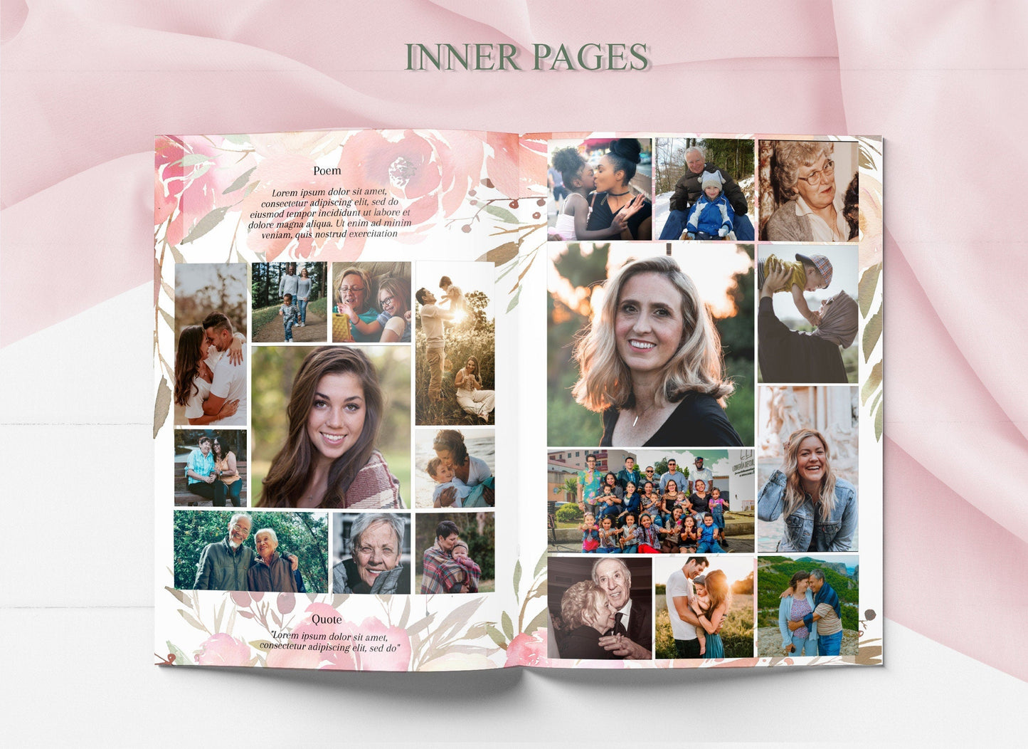 Pink Theme Funeral Program Template - 4 Page - lovingmemoryprints