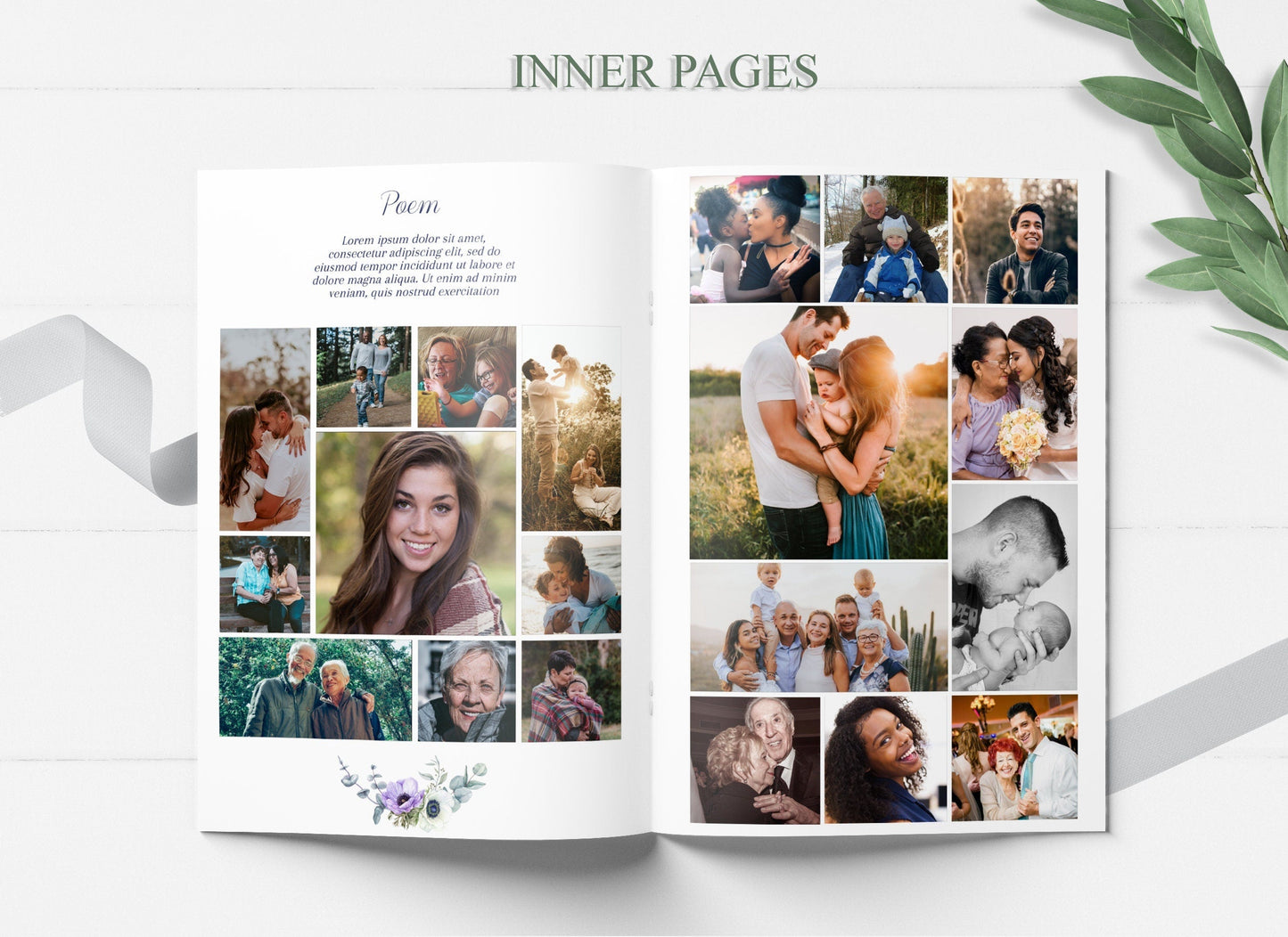 Purple Floral Funeral Program Template - 8 Page - lovingmemoryprints