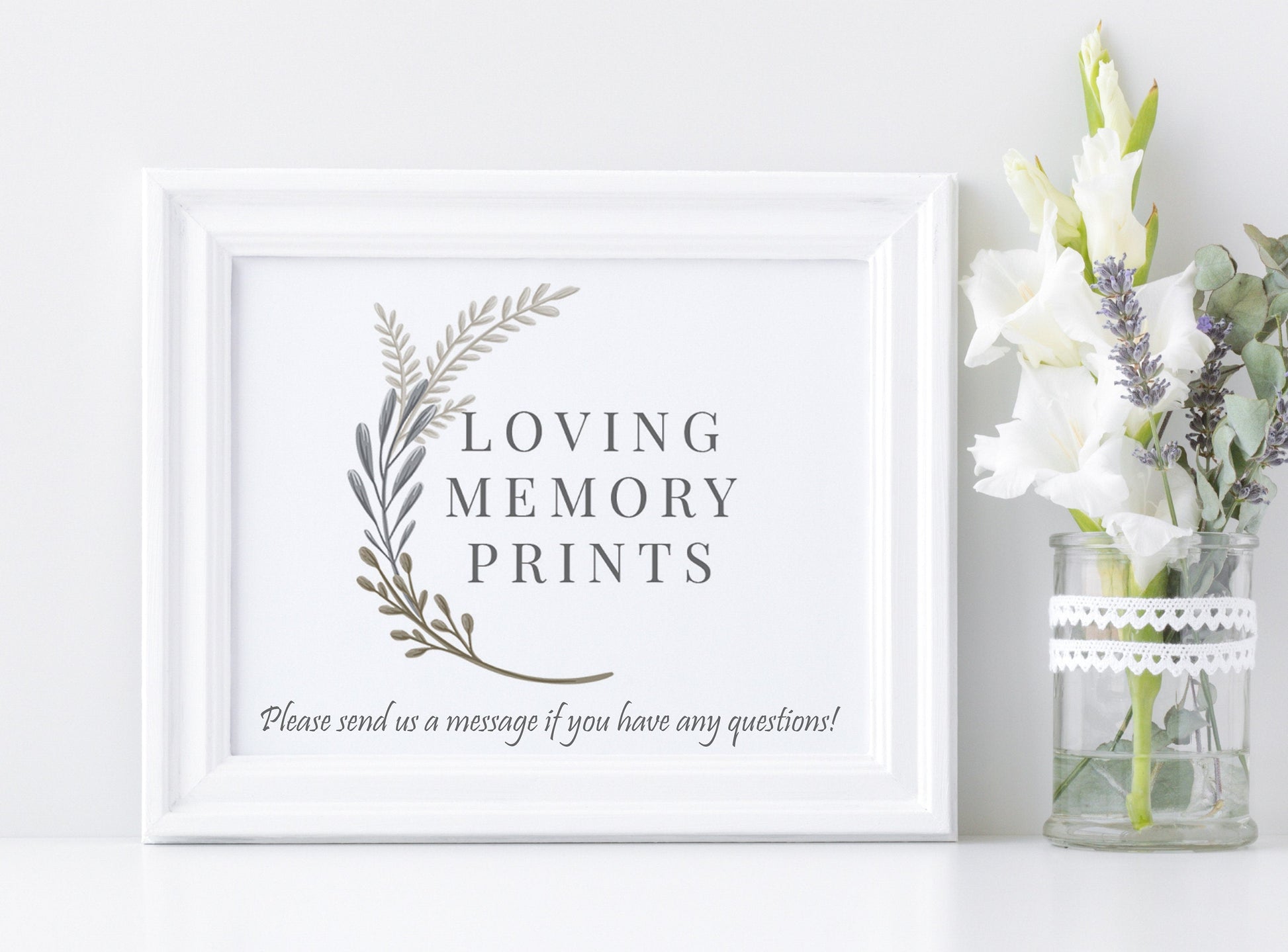 Purple Flowers Funeral Announcement Teamplate - Digital & Physical - lovingmemoryprints