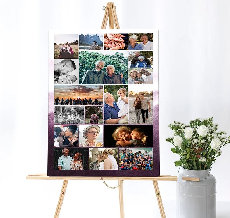 Purple Water - Color Background Funeral Poster Template - Set of 3 - lovingmemoryprints