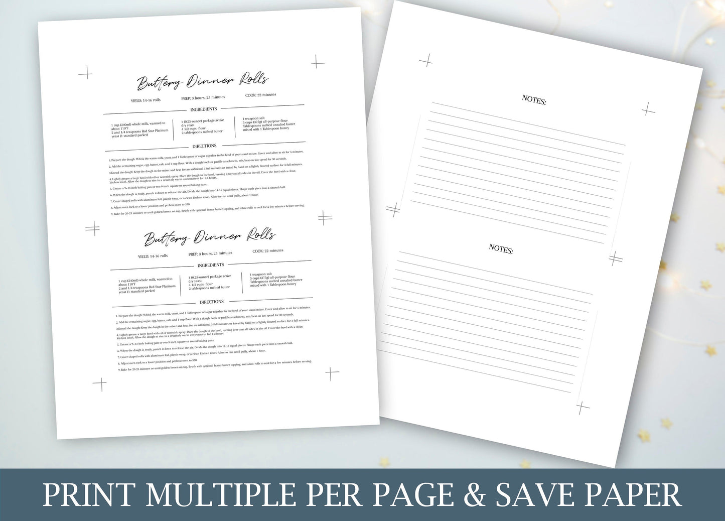 Recipe Book Template | Simple Recipe Card Template - lovingmemoryprints