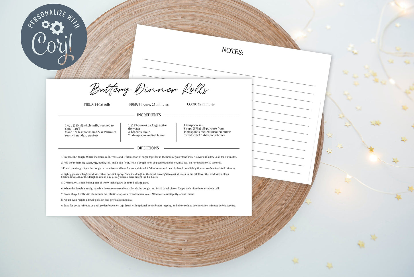 Recipe Book Template | Simple Recipe Card Template - lovingmemoryprints