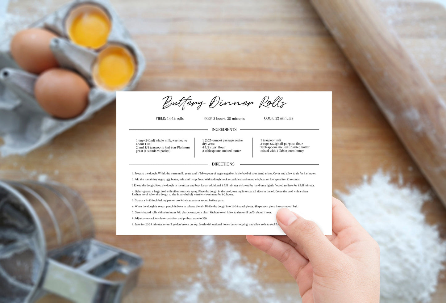 Recipe Book Template | Simple Recipe Card Template - lovingmemoryprints