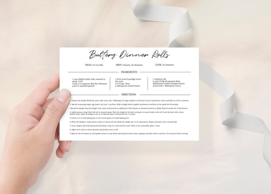 Recipe Book Template | Simple Recipe Card Template - lovingmemoryprints
