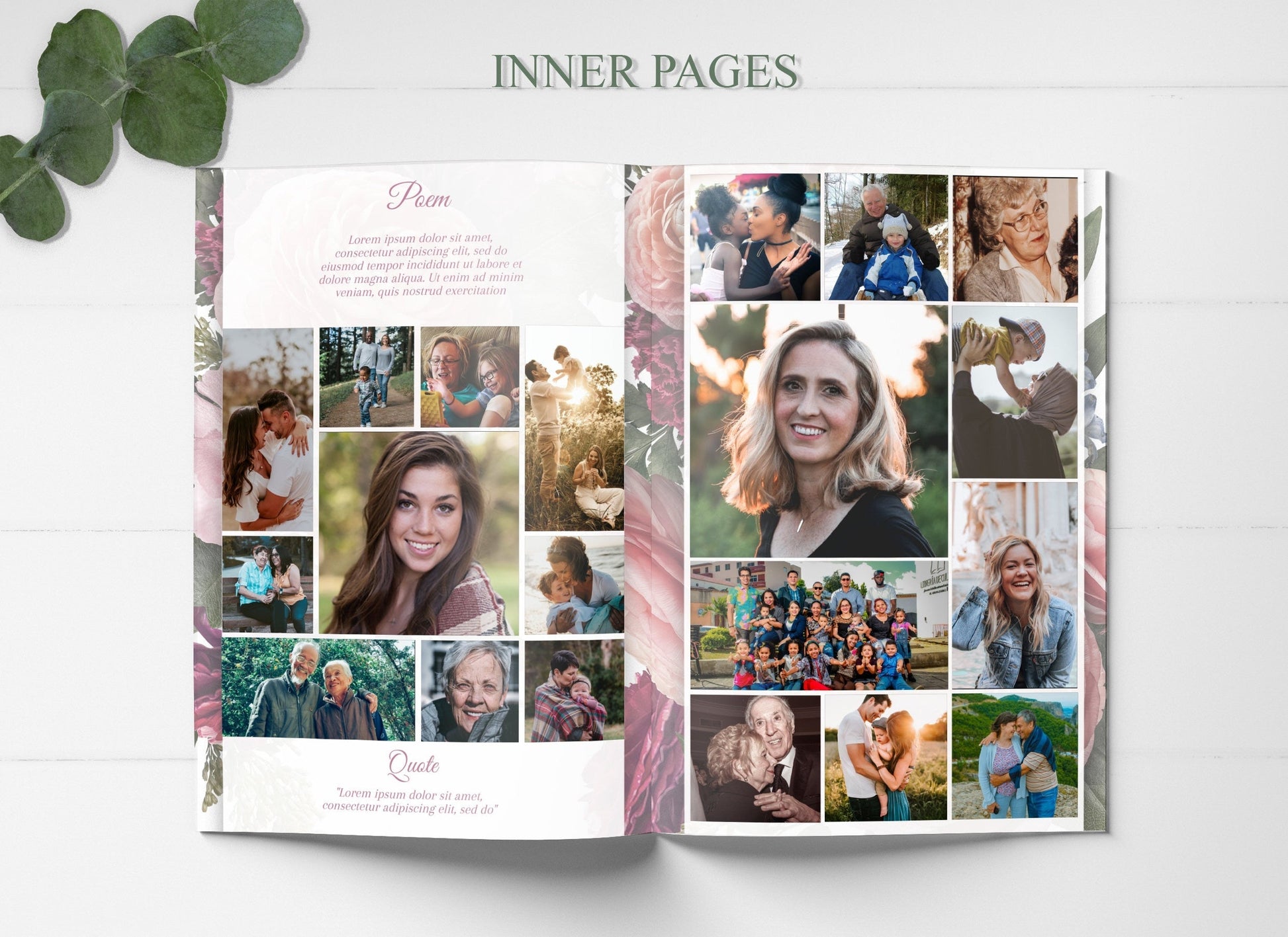 Red Flower Funeral Program Template - 8 page - lovingmemoryprints
