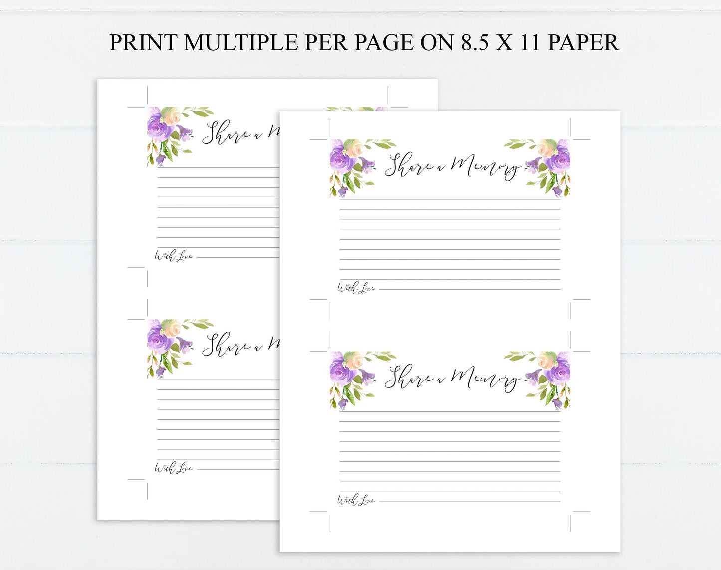 Share a Memory Sign and Cards for Funeral | Memorial Keepsake | Celebration of Life Favors | A105 - lovingmemoryprints