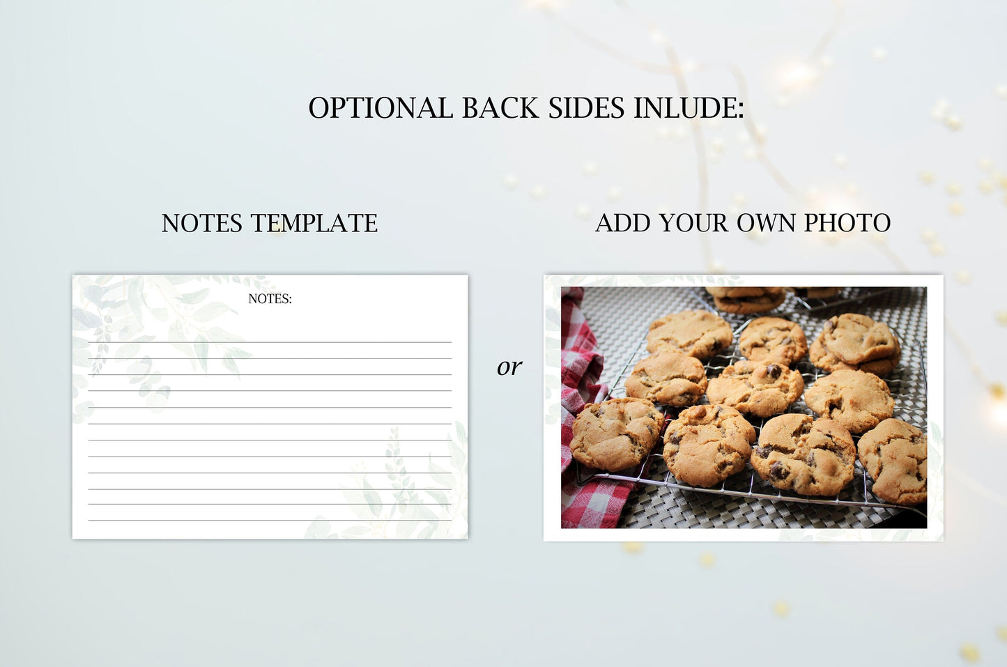 Simple Recipe Card Template Fully Editable - lovingmemoryprints