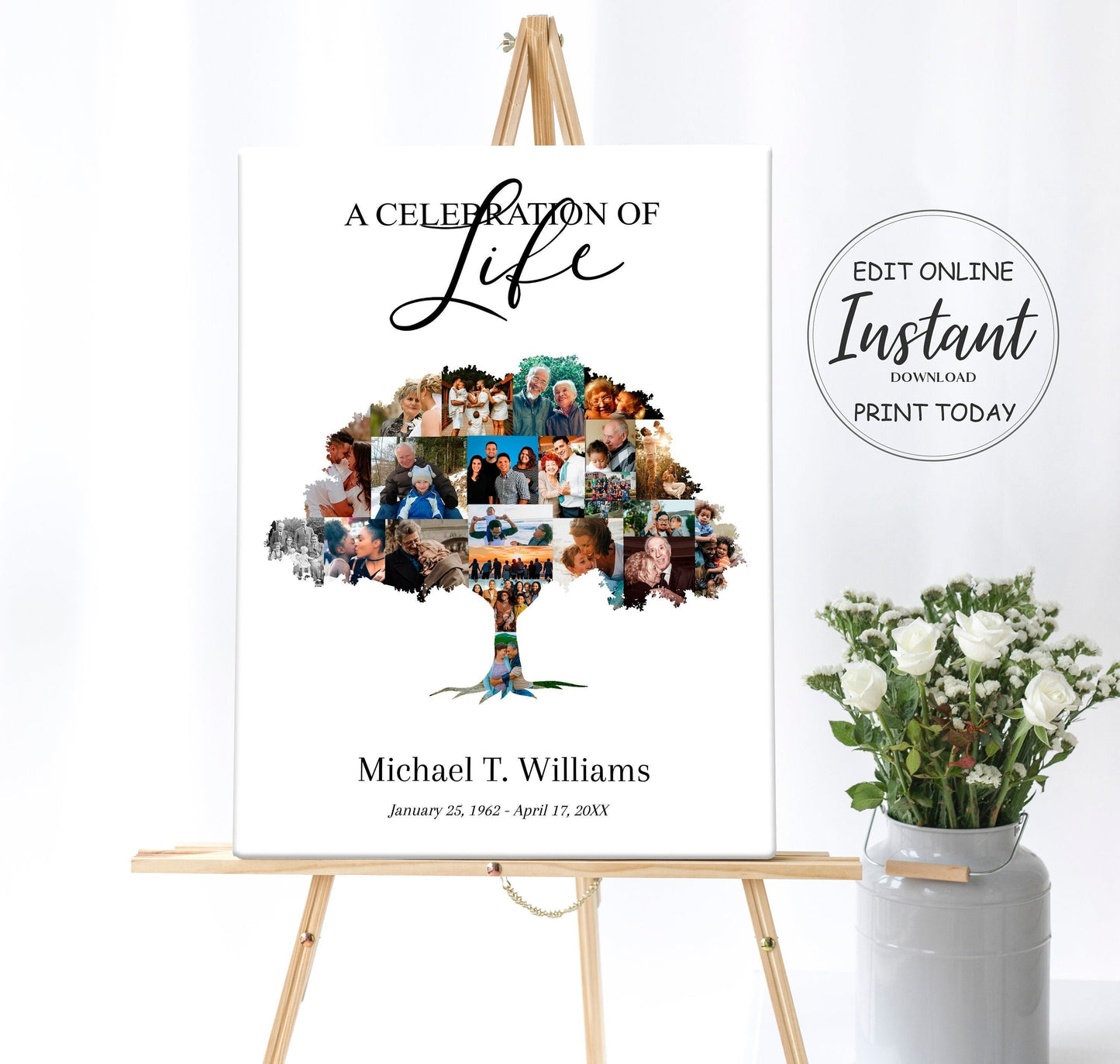 Tree of Life Memorial Poster for Funeral - lovingmemoryprints