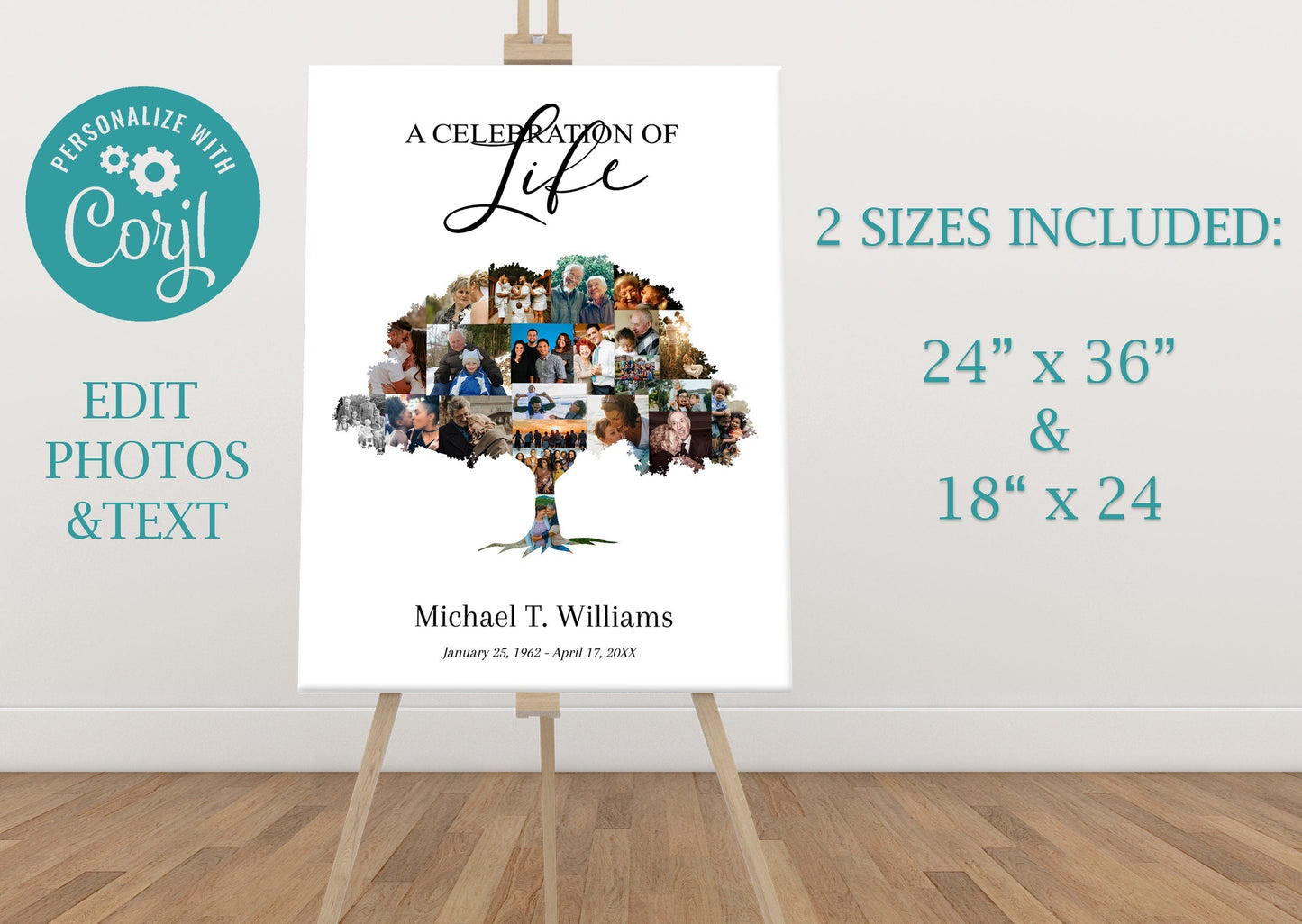 Tree of Life Memorial Poster for Funeral - lovingmemoryprints
