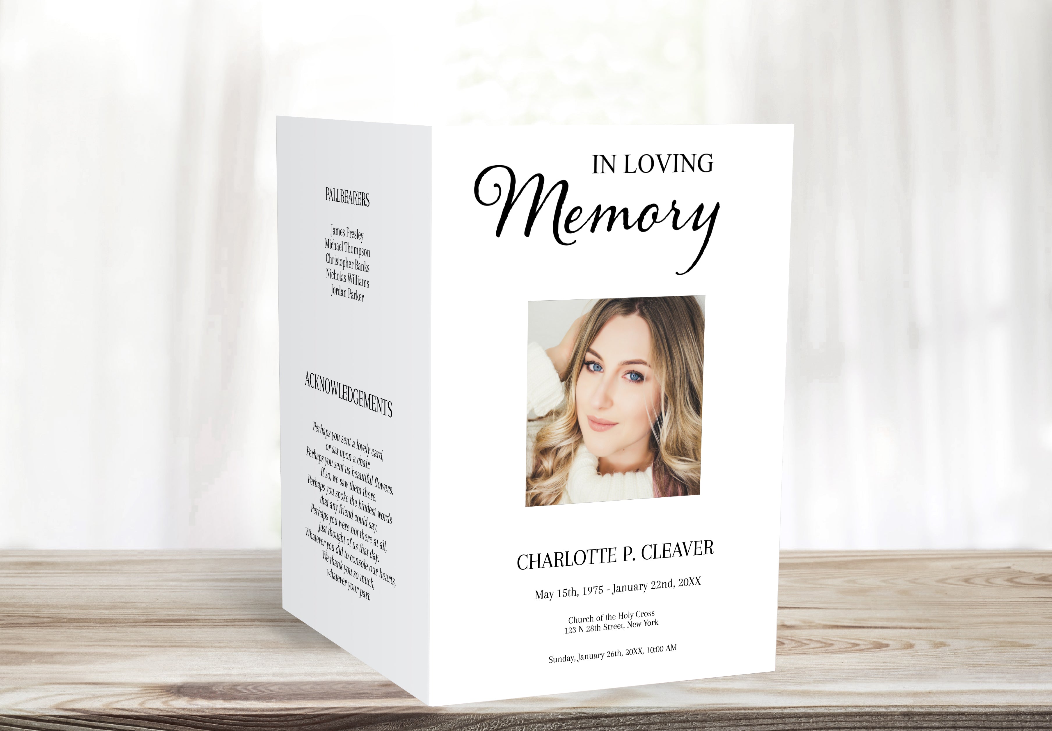 Free Funeral Program Template Simple and Elegant – lovingmemoryprints