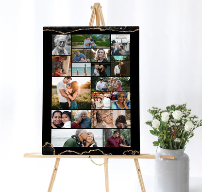 Black and Gold Agate Memorial Poster Template Set of 3 - lovingmemoryprints