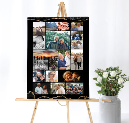 Black and Gold Agate Memorial Poster Template Set of 3 - lovingmemoryprints