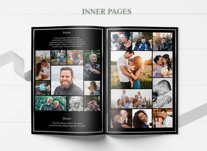 Black and Silver Funeral Program Template - 8 Page - lovingmemoryprints