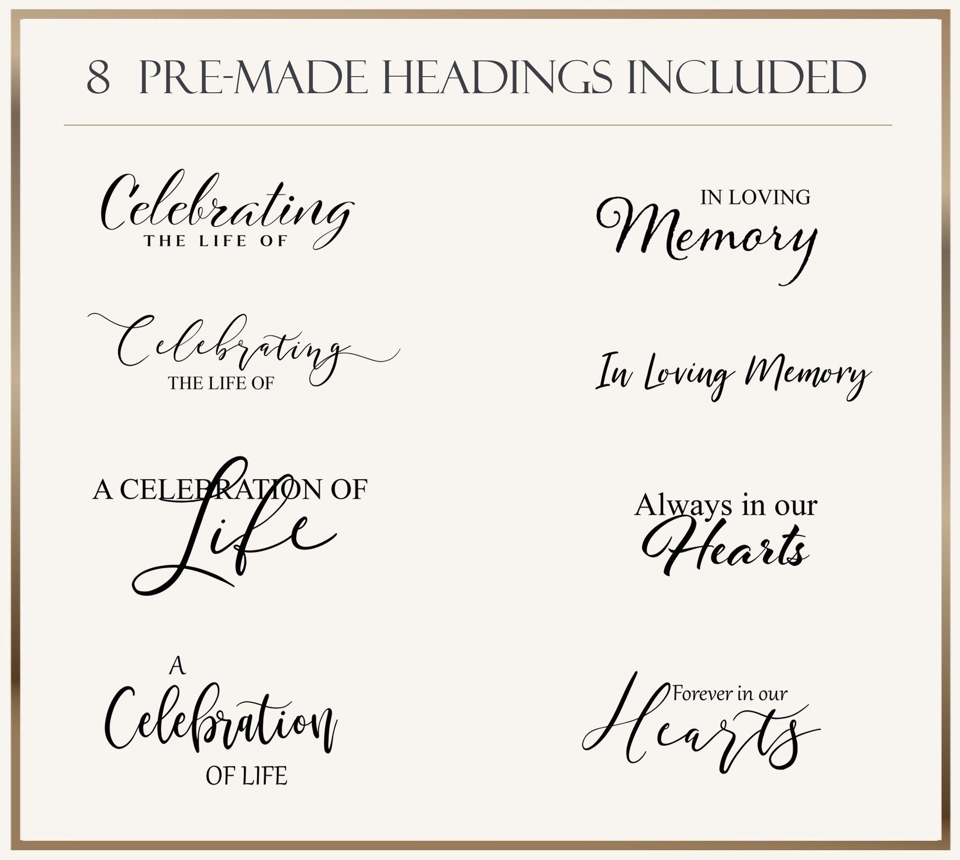 Eucalyptus Funeral Poster Template - lovingmemoryprints