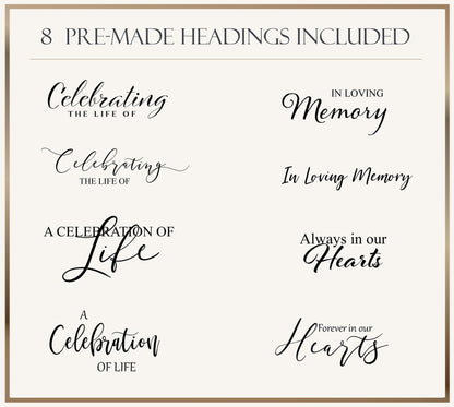 Eucalyptus Funeral Poster Template - lovingmemoryprints