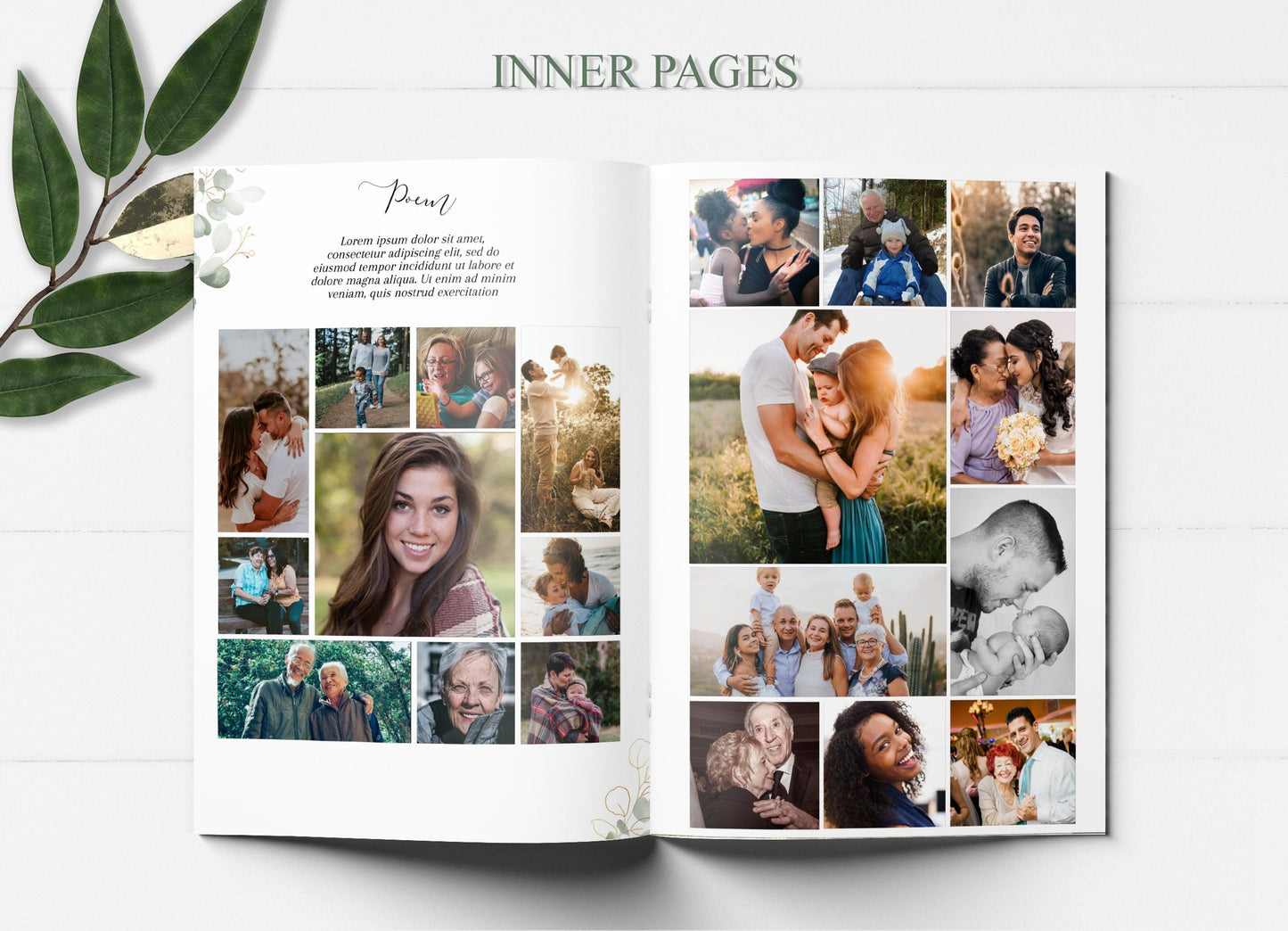 Funeral Program Template | Greenery & Gold Obituary Template to Honor Your Loved One | Celebration of Life | B102 - lovingmemoryprints