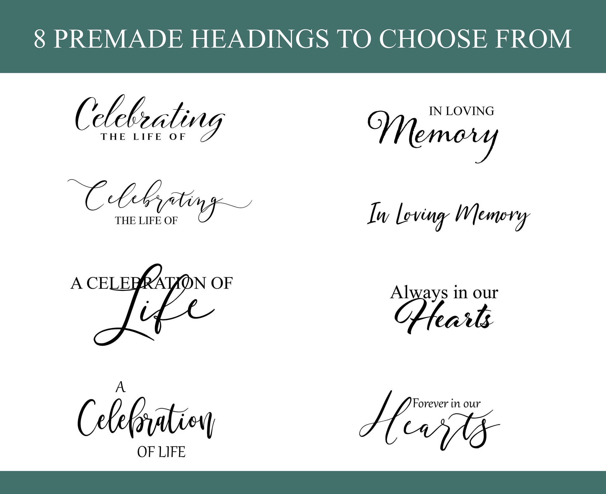 Fonts for funeral program example