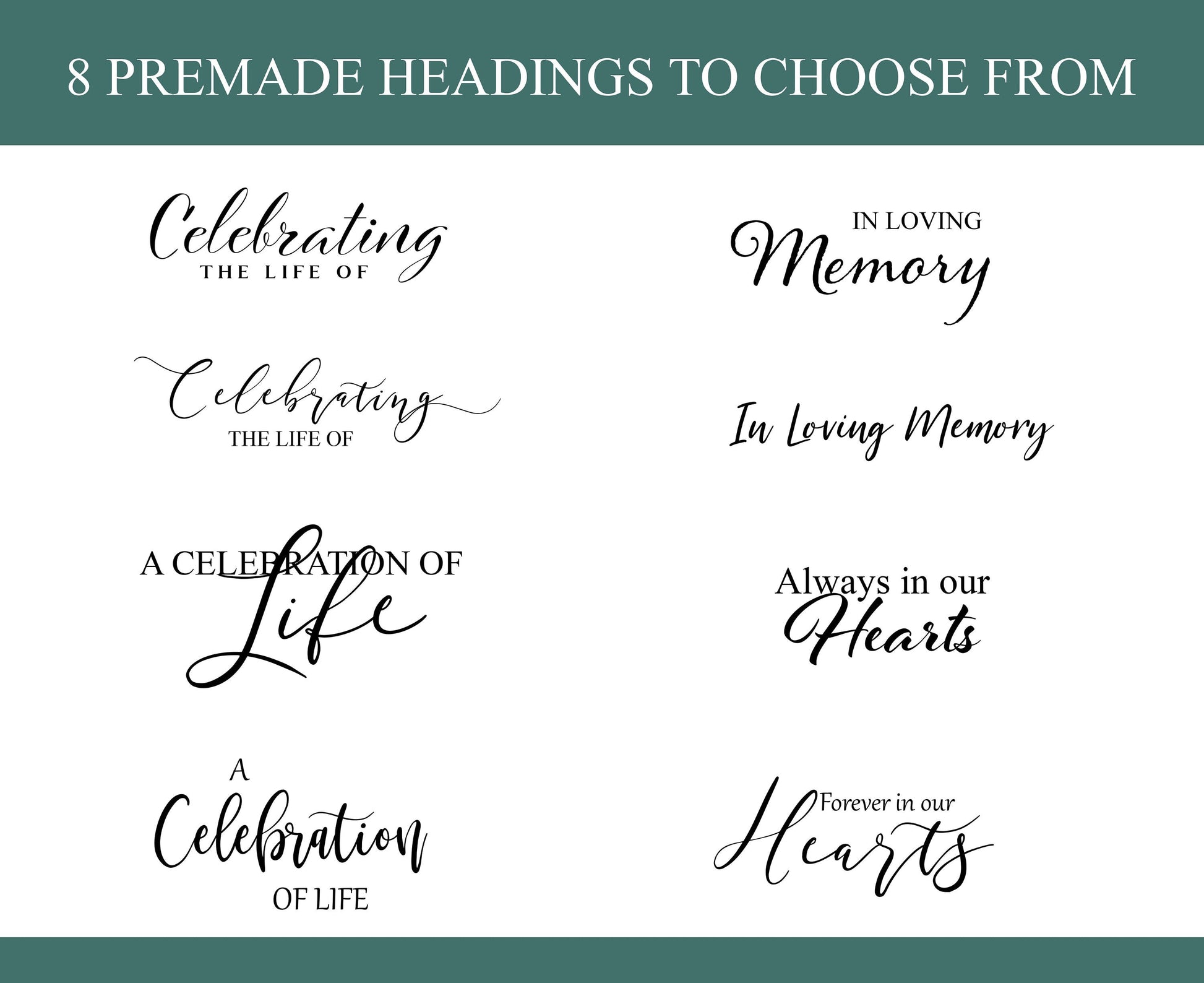 fonts for the funeral invitation