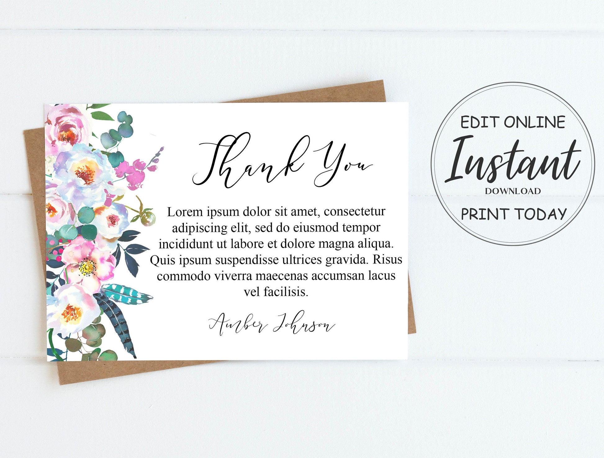 Pastel Theme funeral thank you cards template