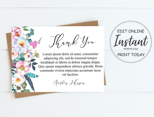 Pastel Theme funeral thank you cards template