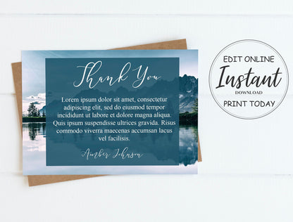 Nature background thank you card template