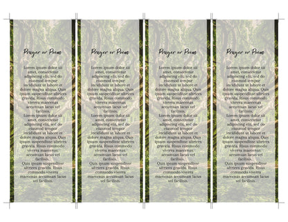 Green Forest Funeral Bookmark Template