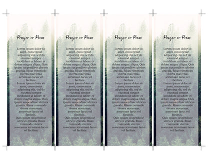 Misty Forest Theme Memorial Bookmarks Template