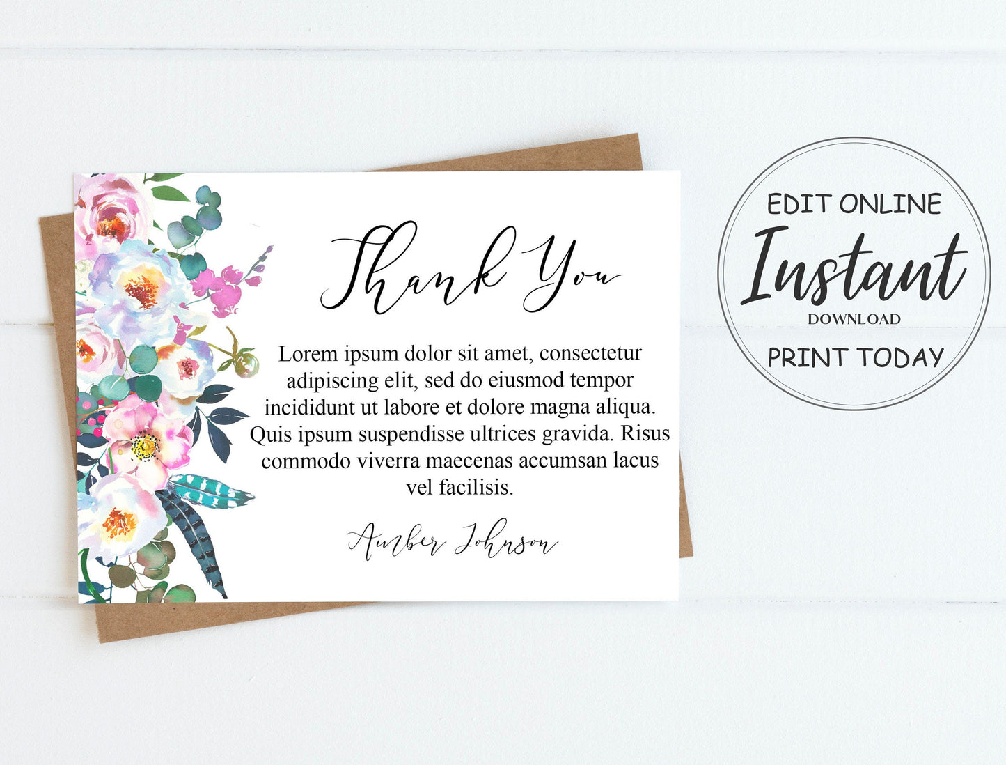 Pastel Color Funeral Thank You Cards Template