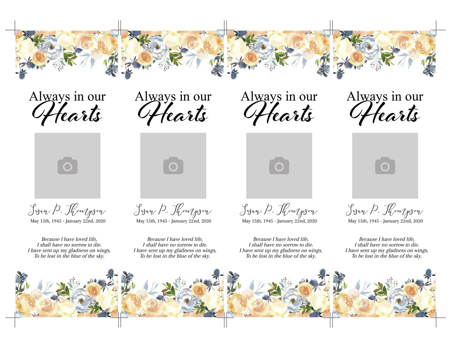 insert image into this bookmark template with flowers