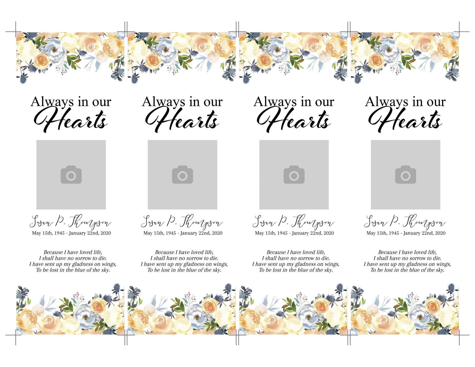 insert image into this bookmark template with flowers