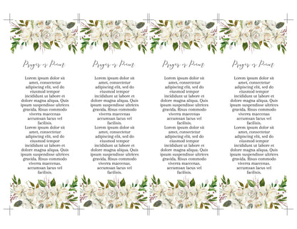 set of 4 funeral bookmarks with program on back