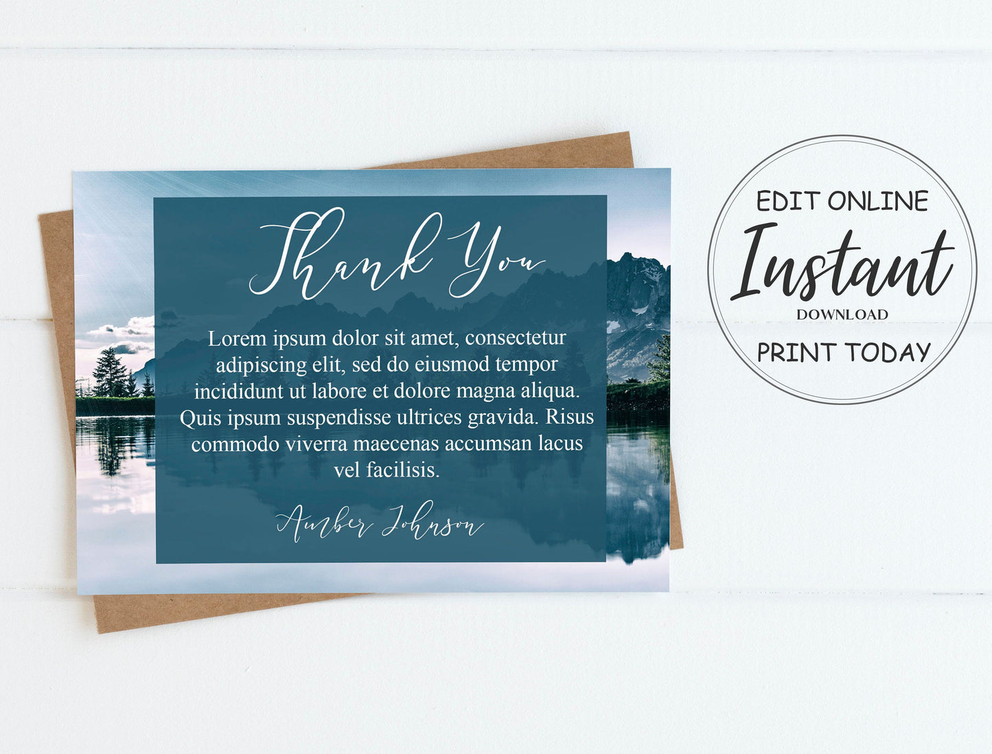 Lake Front Thank You Cards Template