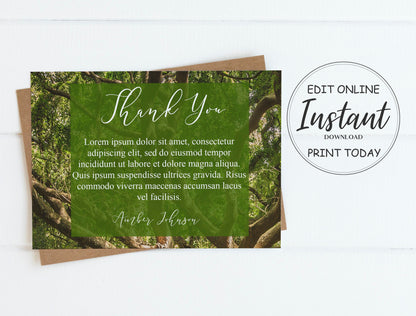 editable and downloadable thank you card template for funerals