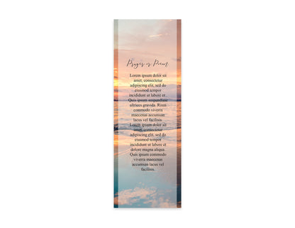Sunset Funeral Bookmark Keepsake Template