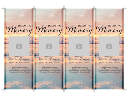 Sunset Funeral Bookmark Keepsake Template