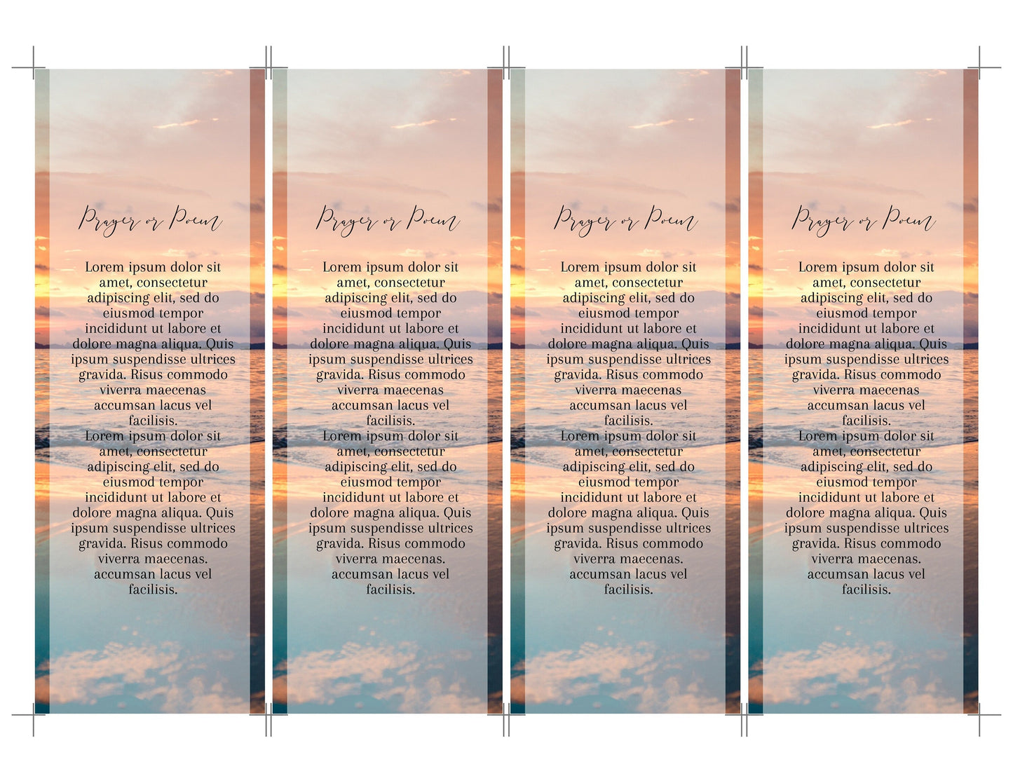 funeral bookmark template designed by loving memory prints