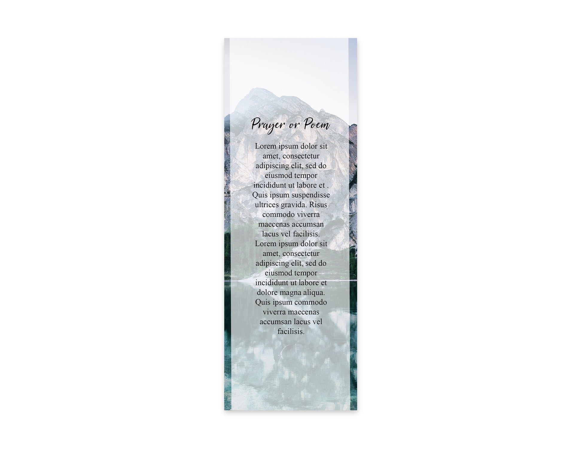 funeral bookmark template back