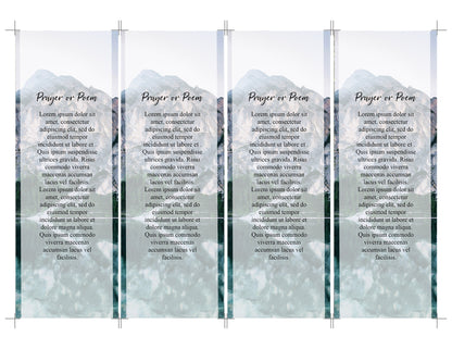 Mountain Lake Front Theme Memorial Bookmarks Template