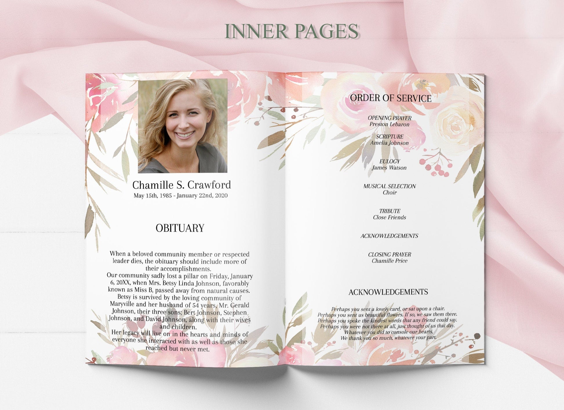 free to try funeral program templates