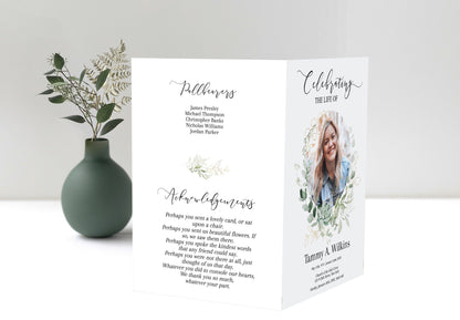 Simple funeral program template - free to try