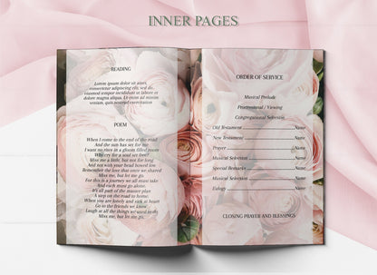 Funeral Program Template Designed For A Woman - 8 Page