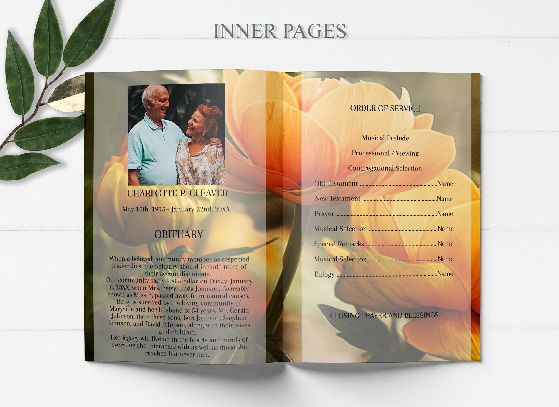 free to try funeral program template