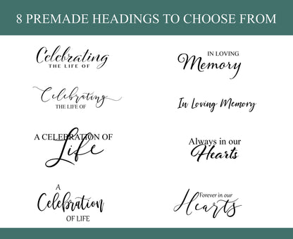Greenery Funeral Service Bookmarks Template