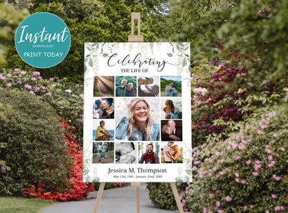 Photo collage template for memory board