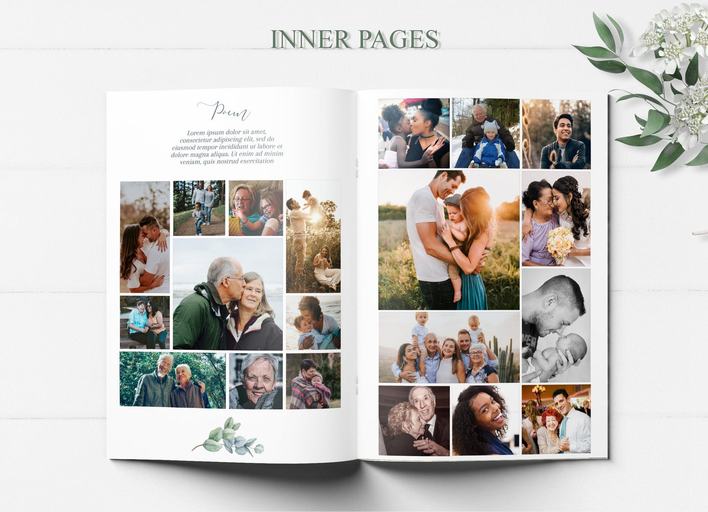 Greenery Celebrating The of Life Funeral Program Template - 8 Page