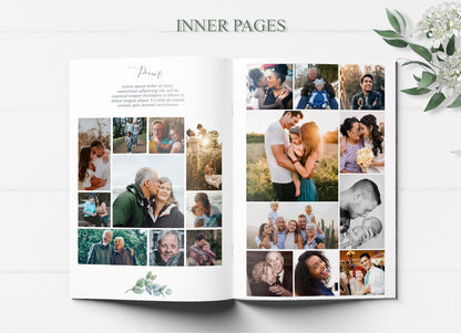 Greenery Celebrating The of Life Funeral Program Template - 8 Page