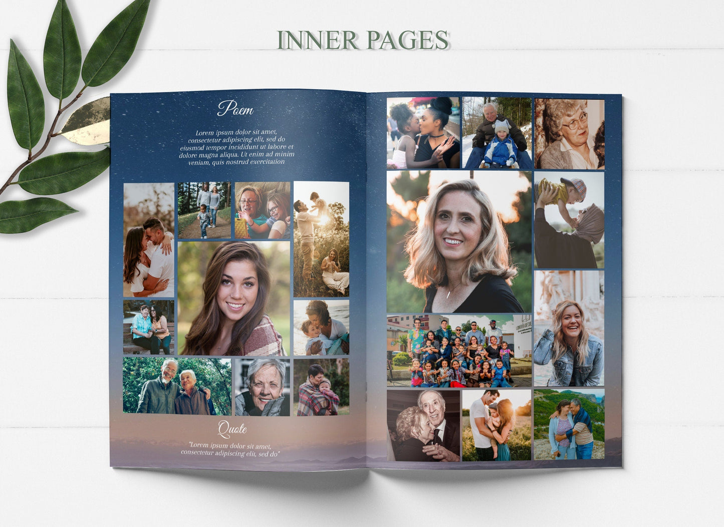 Starry Sky Funeral Program Template - 8 Page