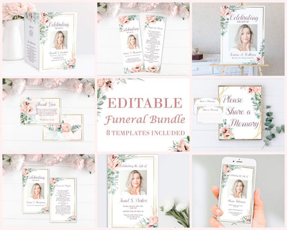 editable funeral bundle 8 templates included