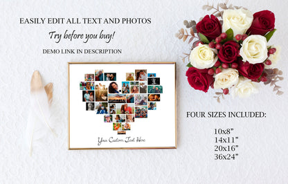 Custom Heart Photo Collage | Family Photo Collage