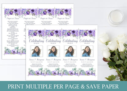 4 page bookmark template for funeral services
